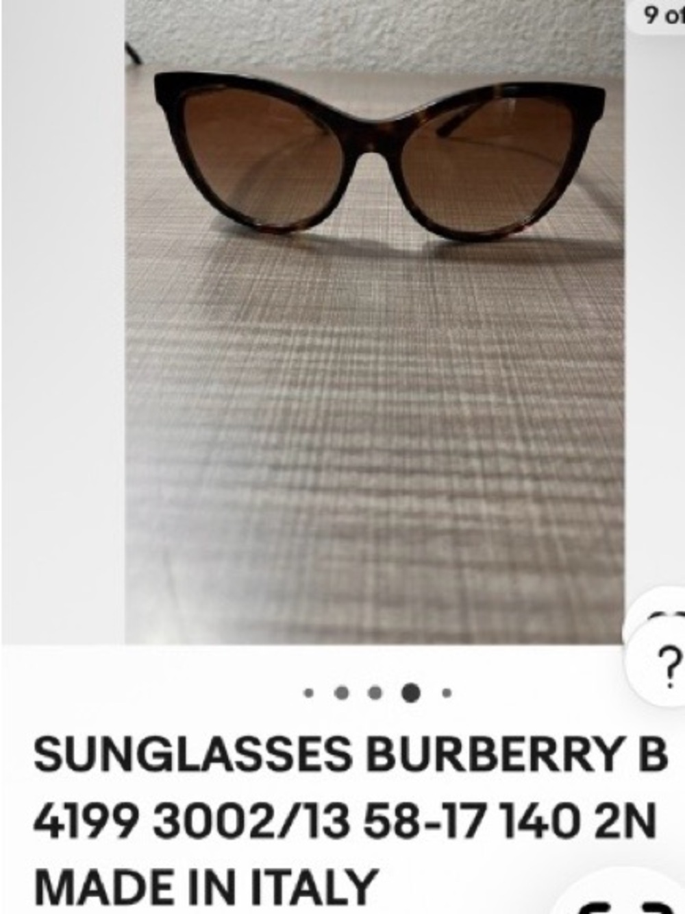 Burberry Tortoiseshell Cat-Eye Sunglasses with Brown Lenses